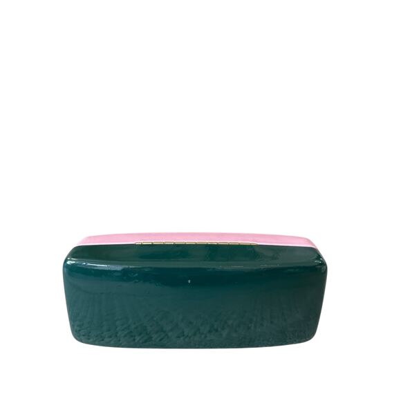 Kate Spade Eyeglass Case Hard Clamshell Pink & Green Authentic - Picture 11 of 14